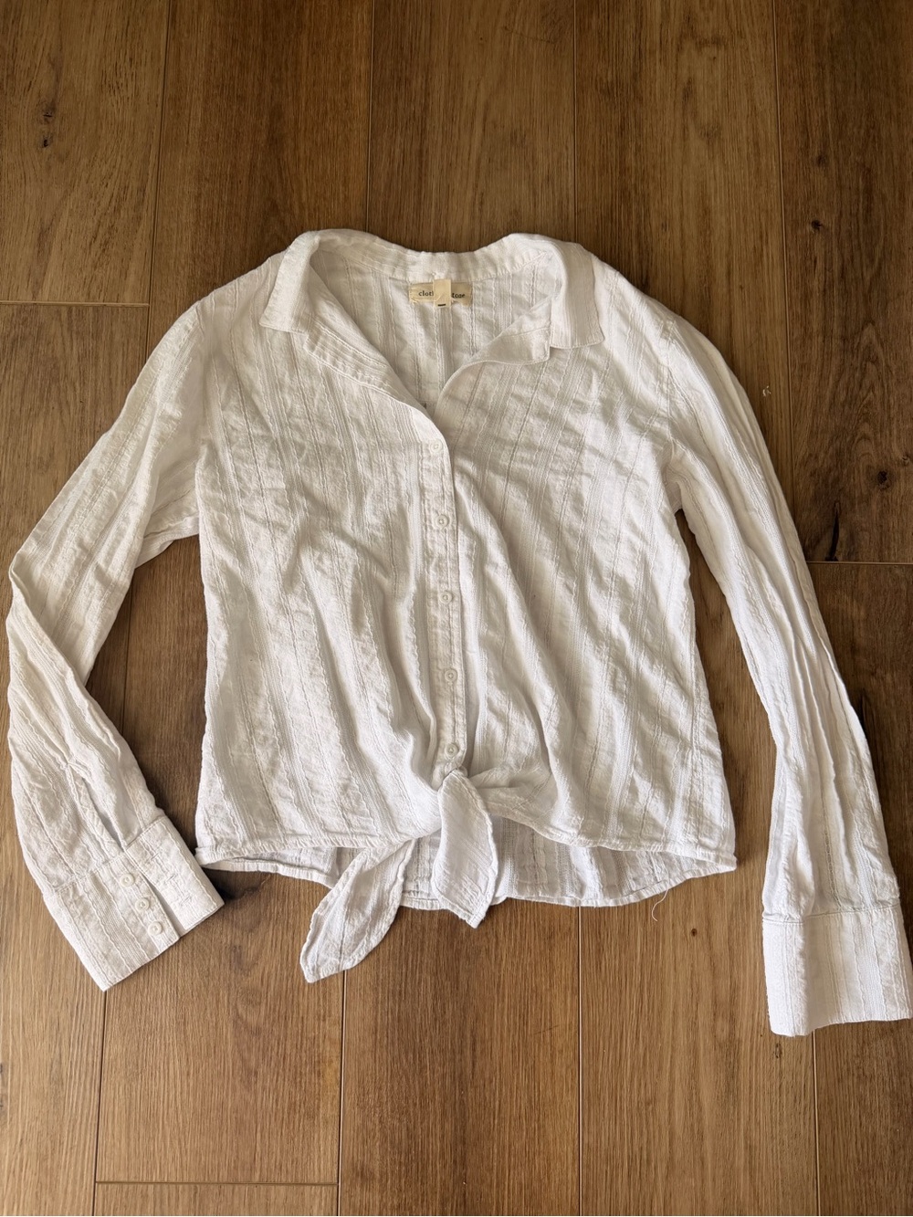 Cloth & Stone White Tie-Front Button-Up Shirt
